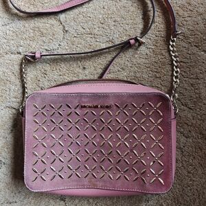 Michael Kors Rose Crossbody Bag with Gold Accents